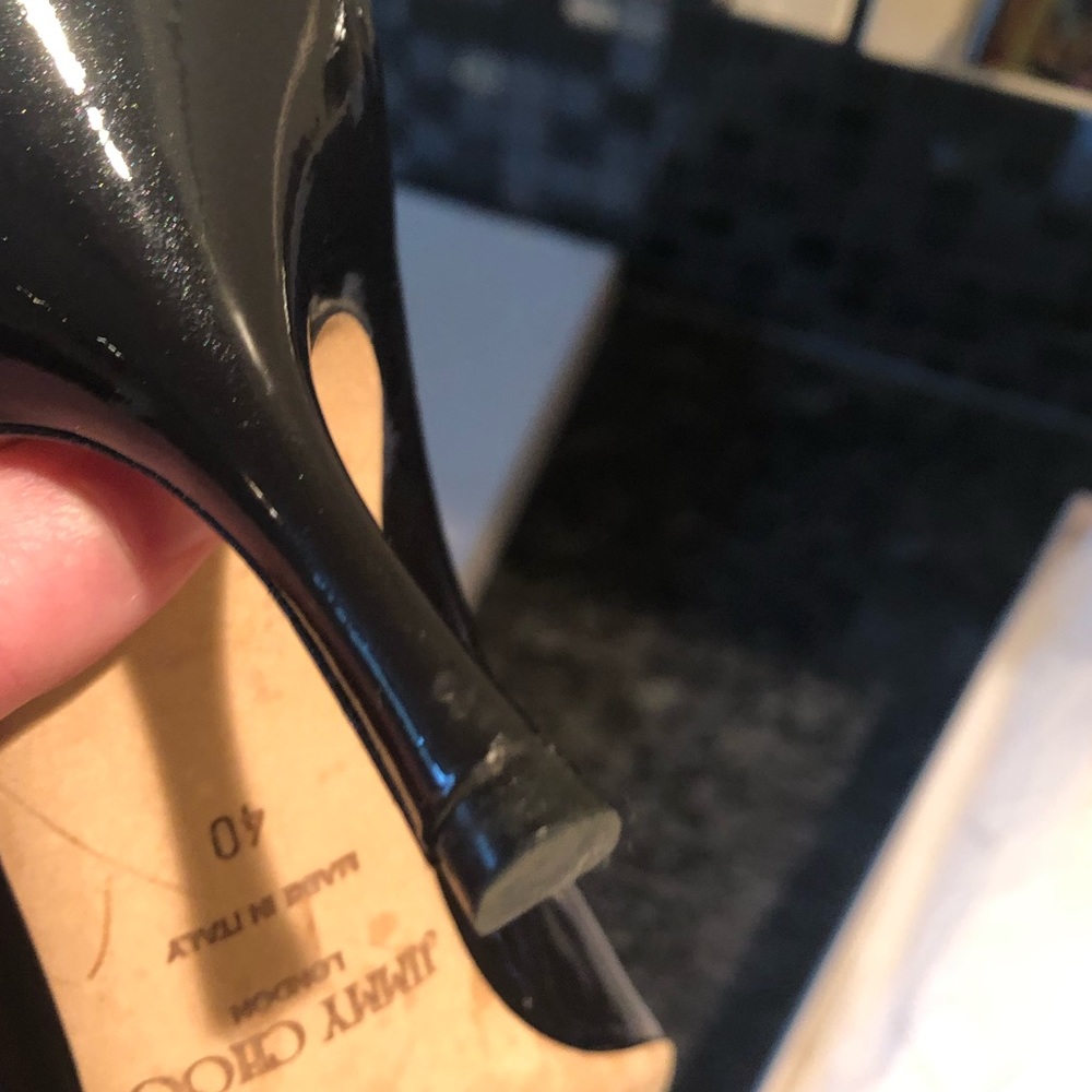 Jimmy Choo Navy Patent Heels - Picture 12 of 16